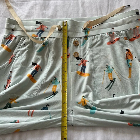 Lates by Kate ski skier print drawstring Pajama joggers Pants 9537 - Picture 7 of 10